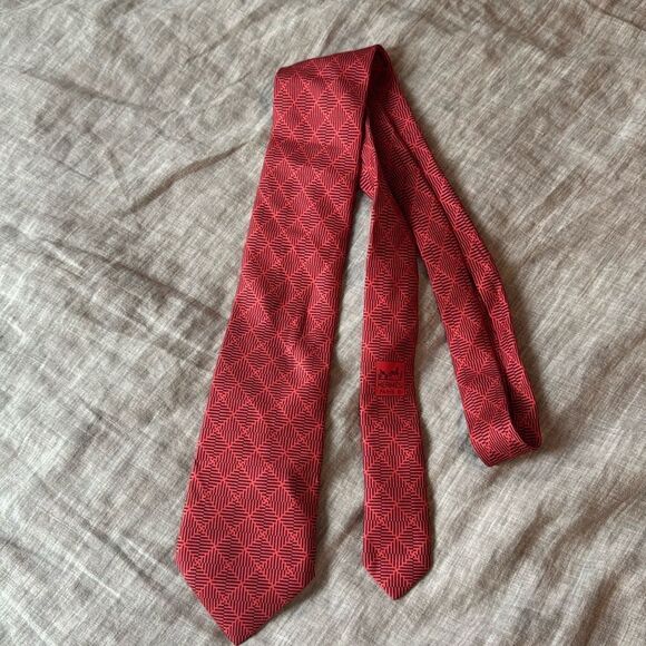 Vintage Red Hermes Tie - Picture 1 of 5